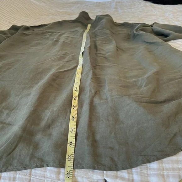 Pietro Brunelli Oversized Linen Blend Button Up Shirt Olive Green Sz S Lagenlook - Picture 8 of 12